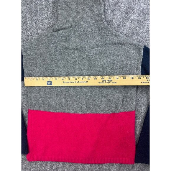 C&C california Turtleneck Wool Sweater Women's XS Gray Pink Colorblock Pullover - Picture 2 of 8